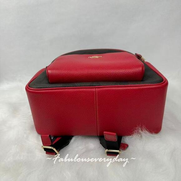 Coach Court Backpack In Maxi Signature Canvas/Gold/Walnut/Red CCK72 NWT main image 4